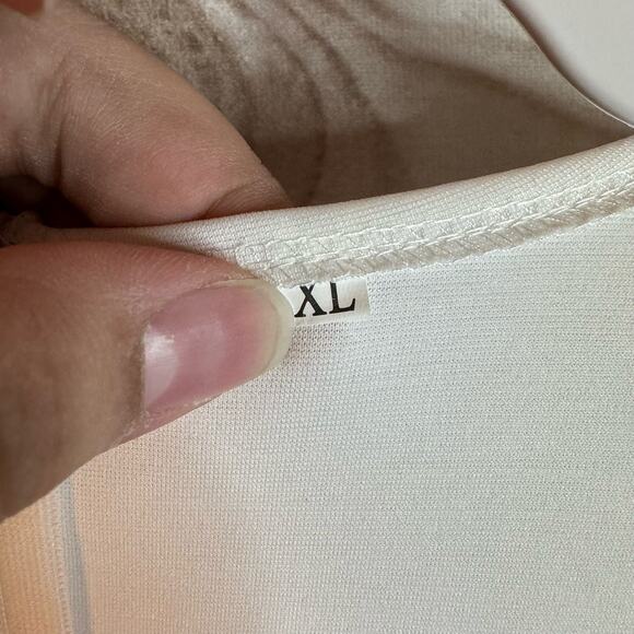 White Short Sleeve Shift Knee Length Dress Size XL - Picture 5 of 5